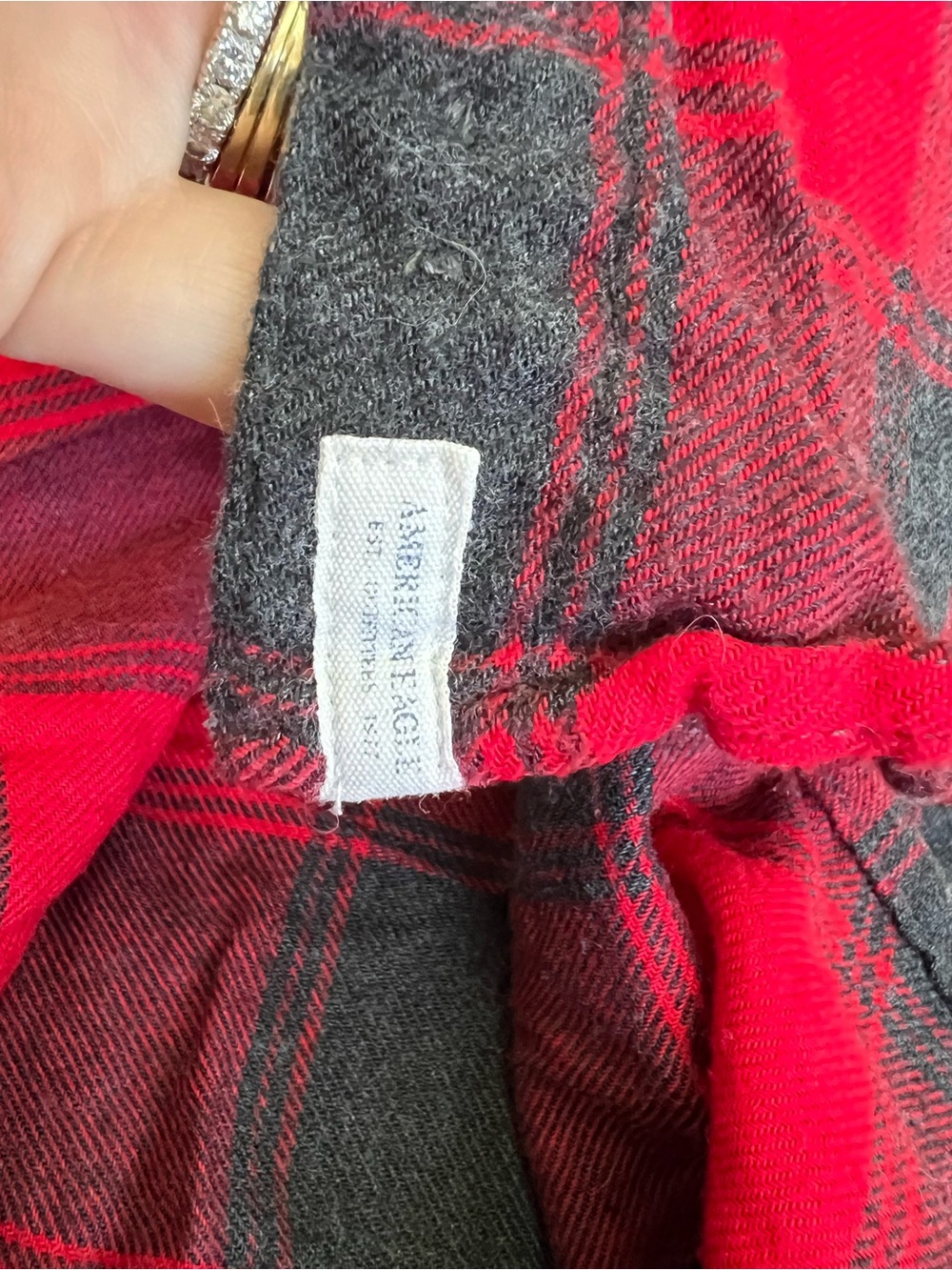American Eagle Outfitters Red and Black Plaid Shirt - Picture 6 of 8